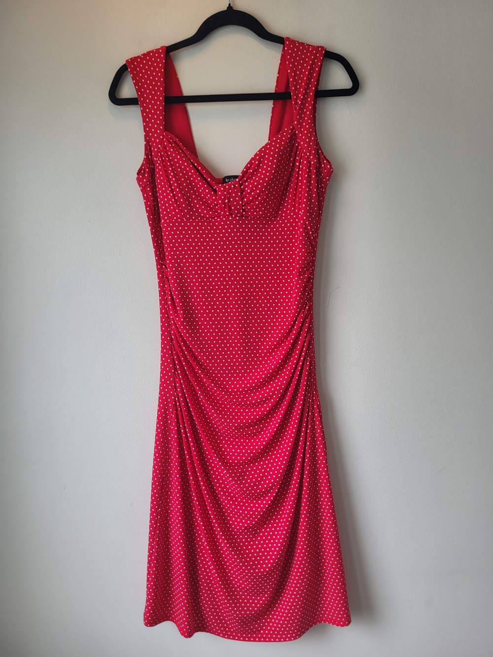 le chateau Summer Vacation Picnik Party Red Polka Dot Midi Dress